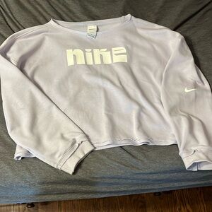Lilac cropped Nike sweatshirt M